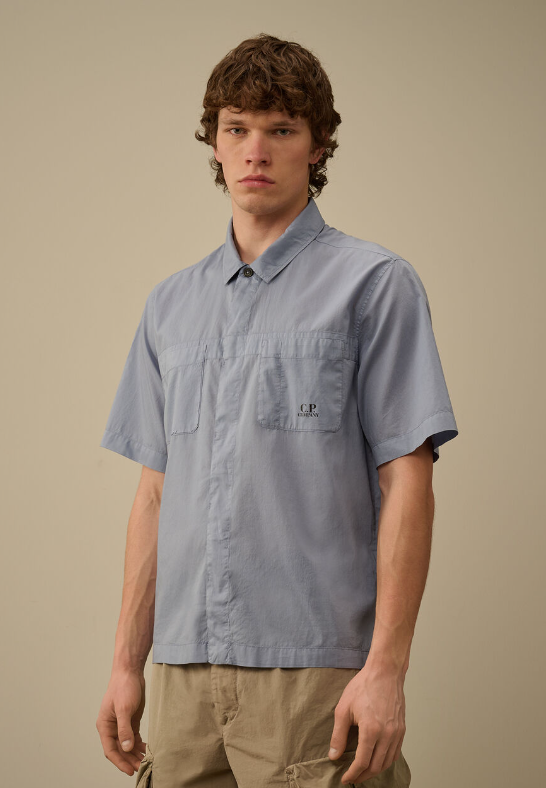 C.P. Company  Light Mussola Loose Short Sleeve Shirt   JUN25