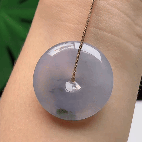 618340 翡翠淡紫平安扣 (29.4mm直徑)