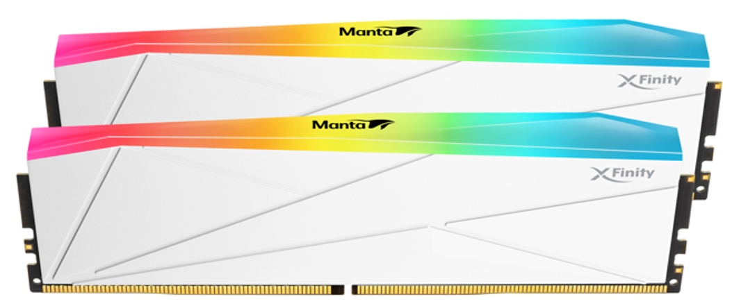 V-color (INTEL/AMD) DDR5 32GB (16GBx2) 6000MHz MANTA XFINITY RGB U-DIMM 1.25V 記憶體(白色) -TMXFL1660836WWK