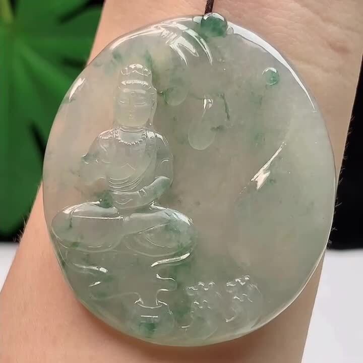 翡翠飄花阿彌陀佛,天然翡翠A玉, 緬甸玉, Jade, Jadeite