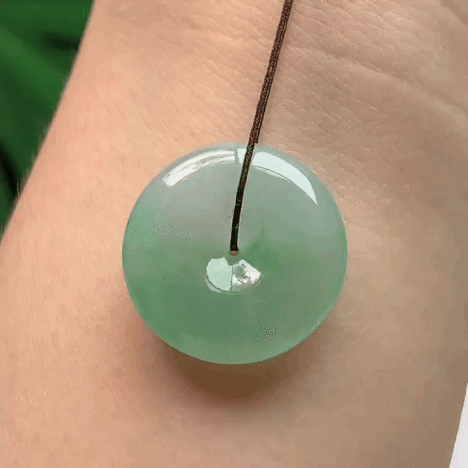 618342 翡翠飄綠平安扣 (21.6mm直徑)