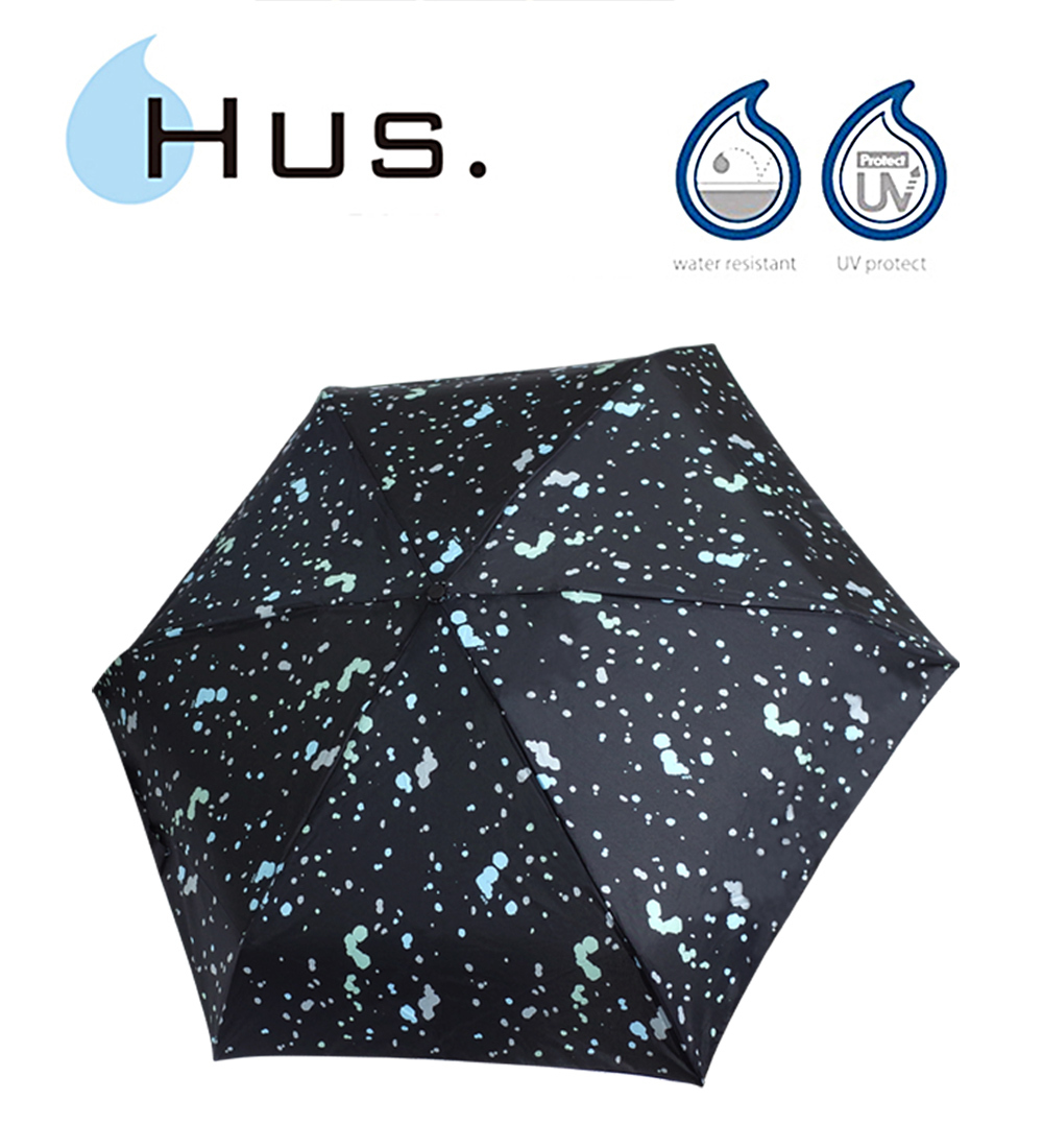HUS創意塗鴉抗UV手開迷你口袋傘