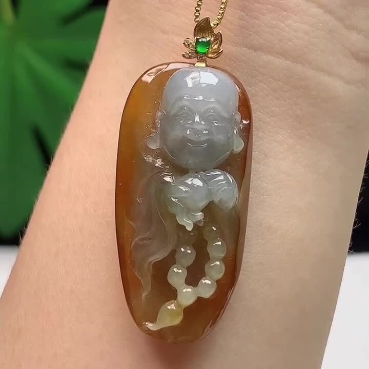翡翠黃翡壽星公,天然翡翠A玉, 緬甸玉, Jade, Jadeite