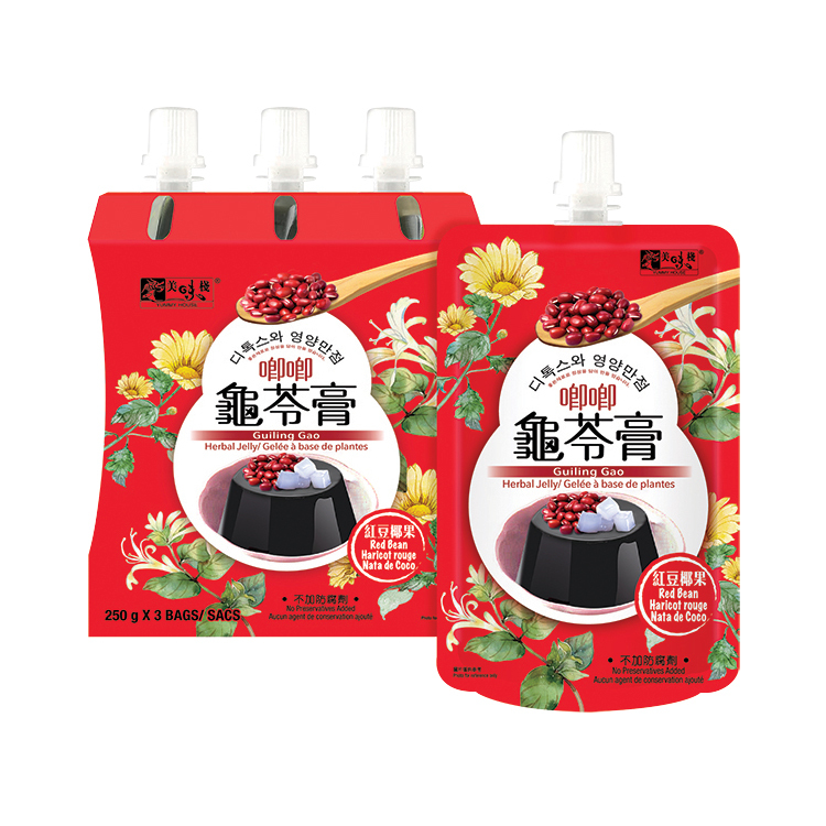 美味棧 紅豆椰果唧唧龜苓膏 250g x 3