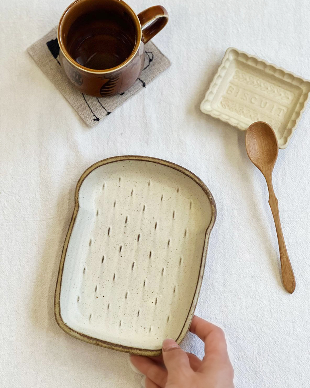 老白系列 麵包造型餐碟 M｜益子燒