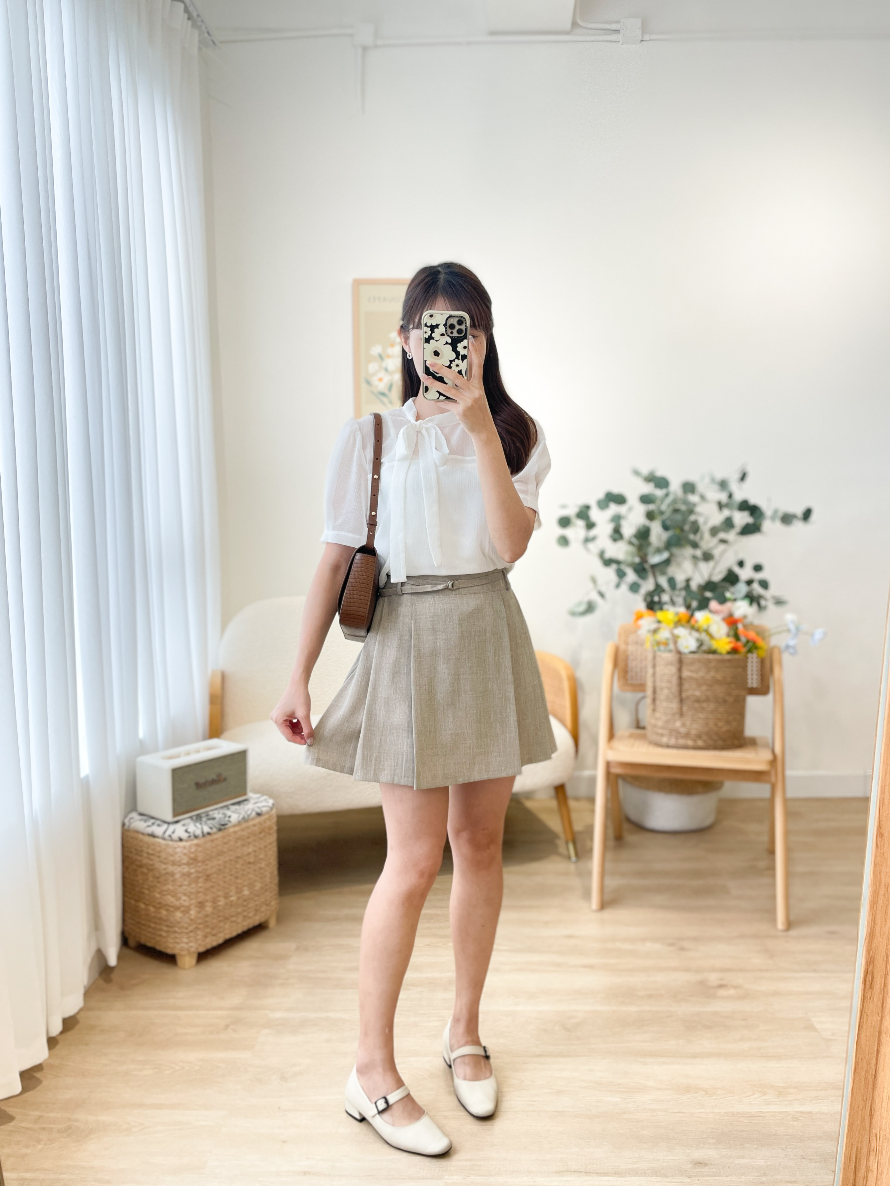 T1321 Embrace Bow Sheered Top