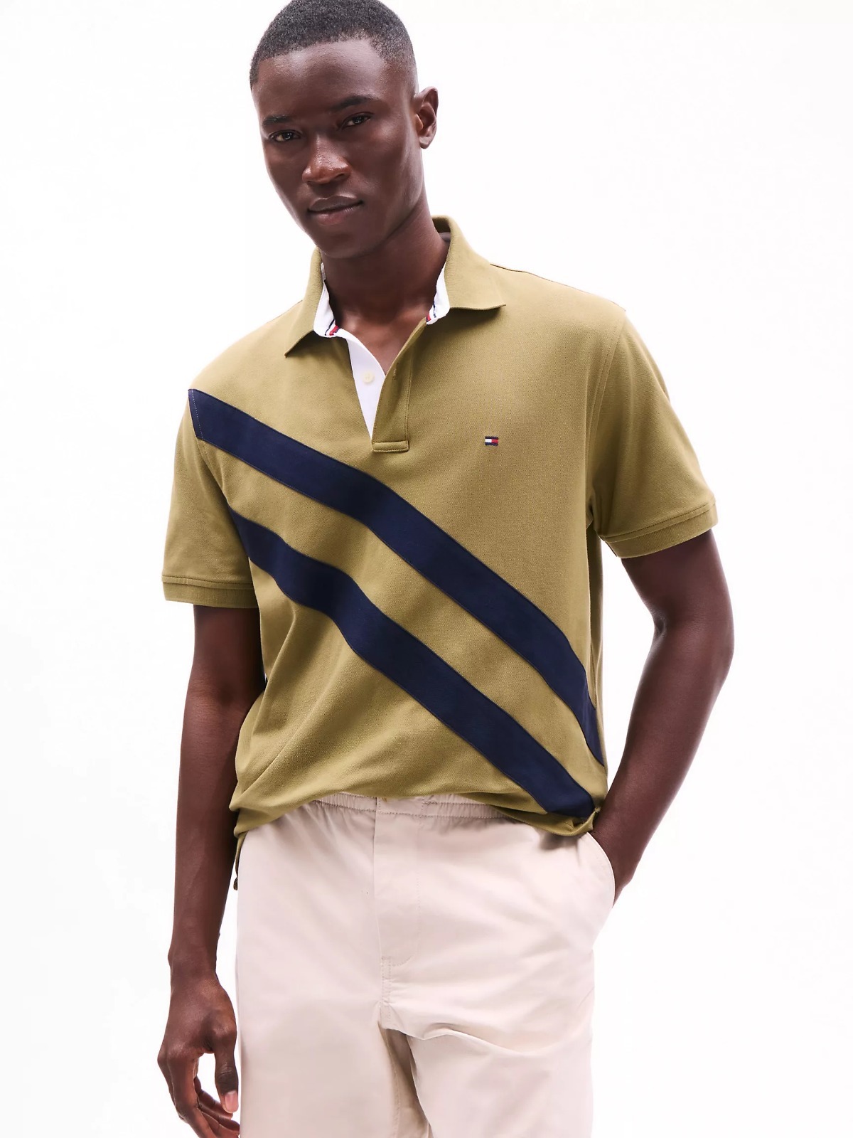 【現貨】Tommy Hilfiger LL063017 斜間有領短袖上衣