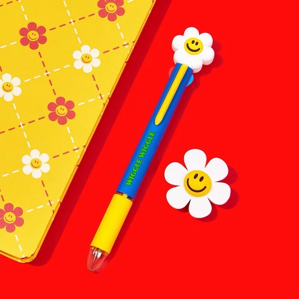 (現貨) Wiggle Wiggle 微笑小花 四色原子筆