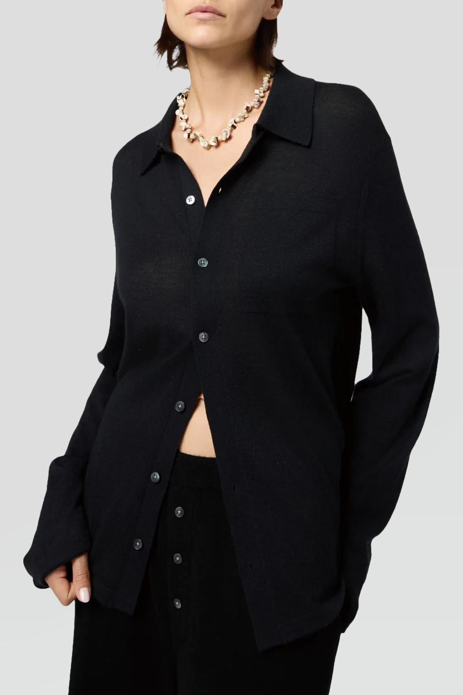 Guest in Residence｜SHOWTIME 翻領貼袋羊絨襯衫