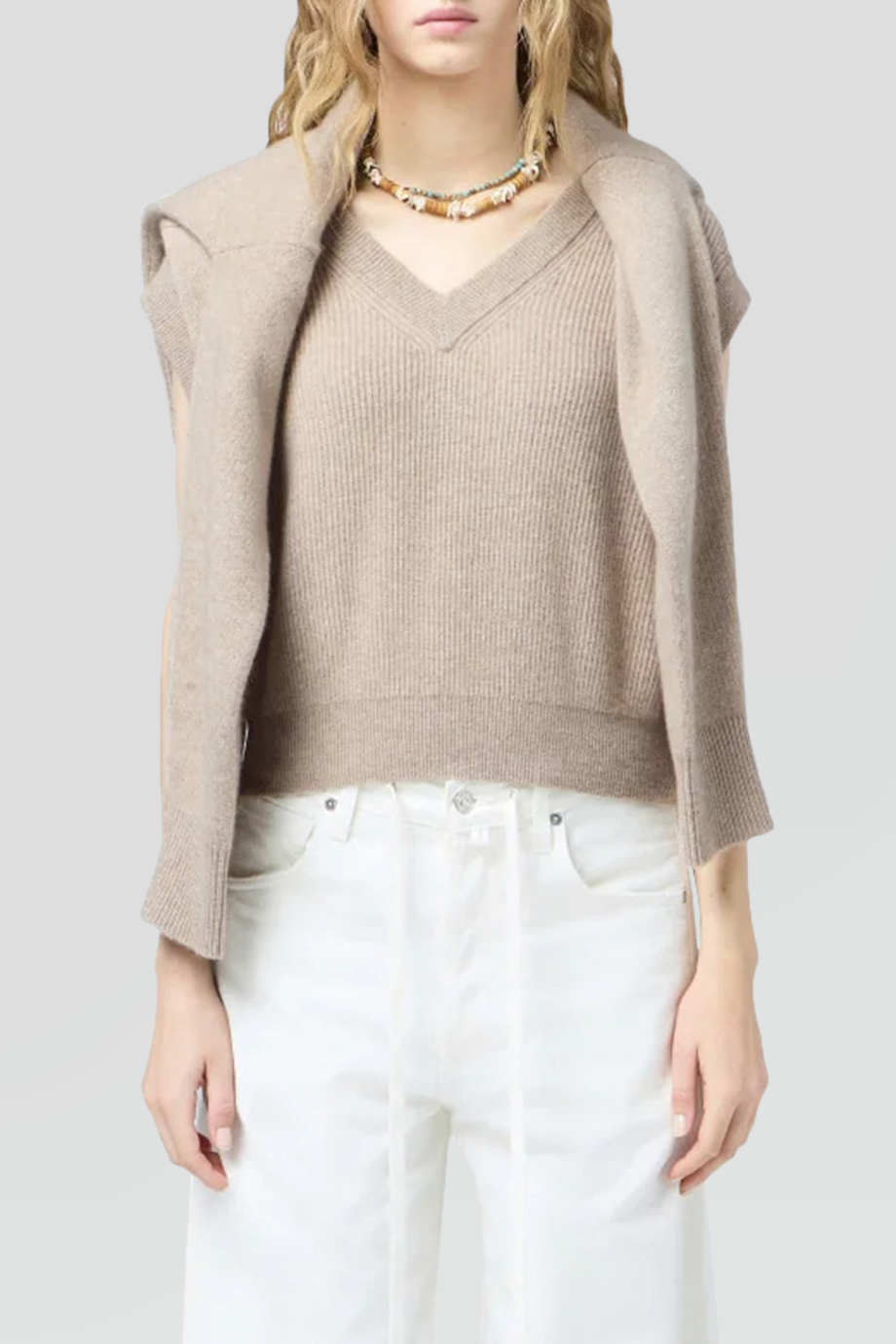 Guest in Residence｜RIB V領羅紋羊絨背心