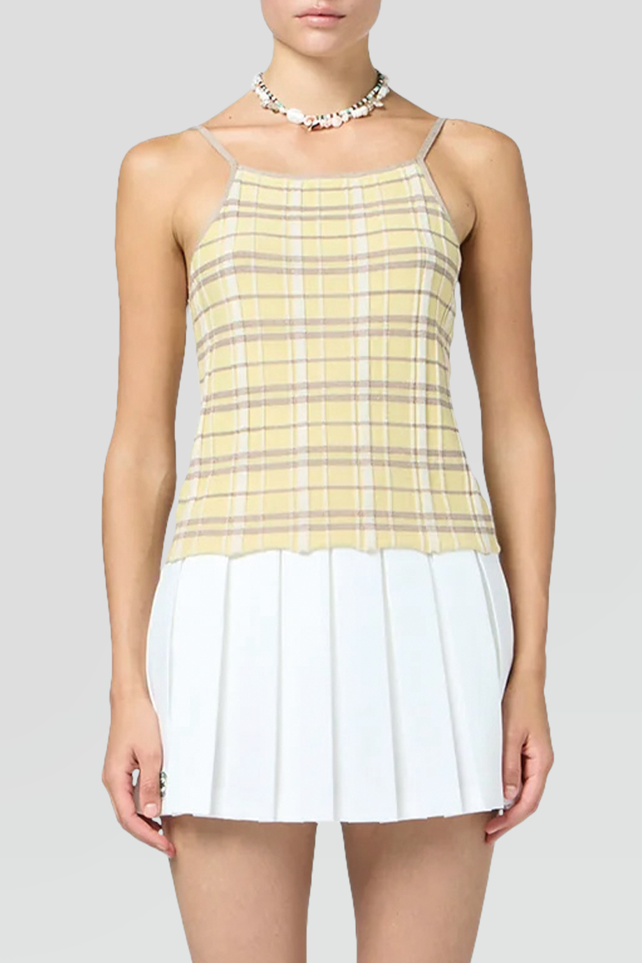 Guest in Residence｜PLAID 細肩帶格紋針織背心