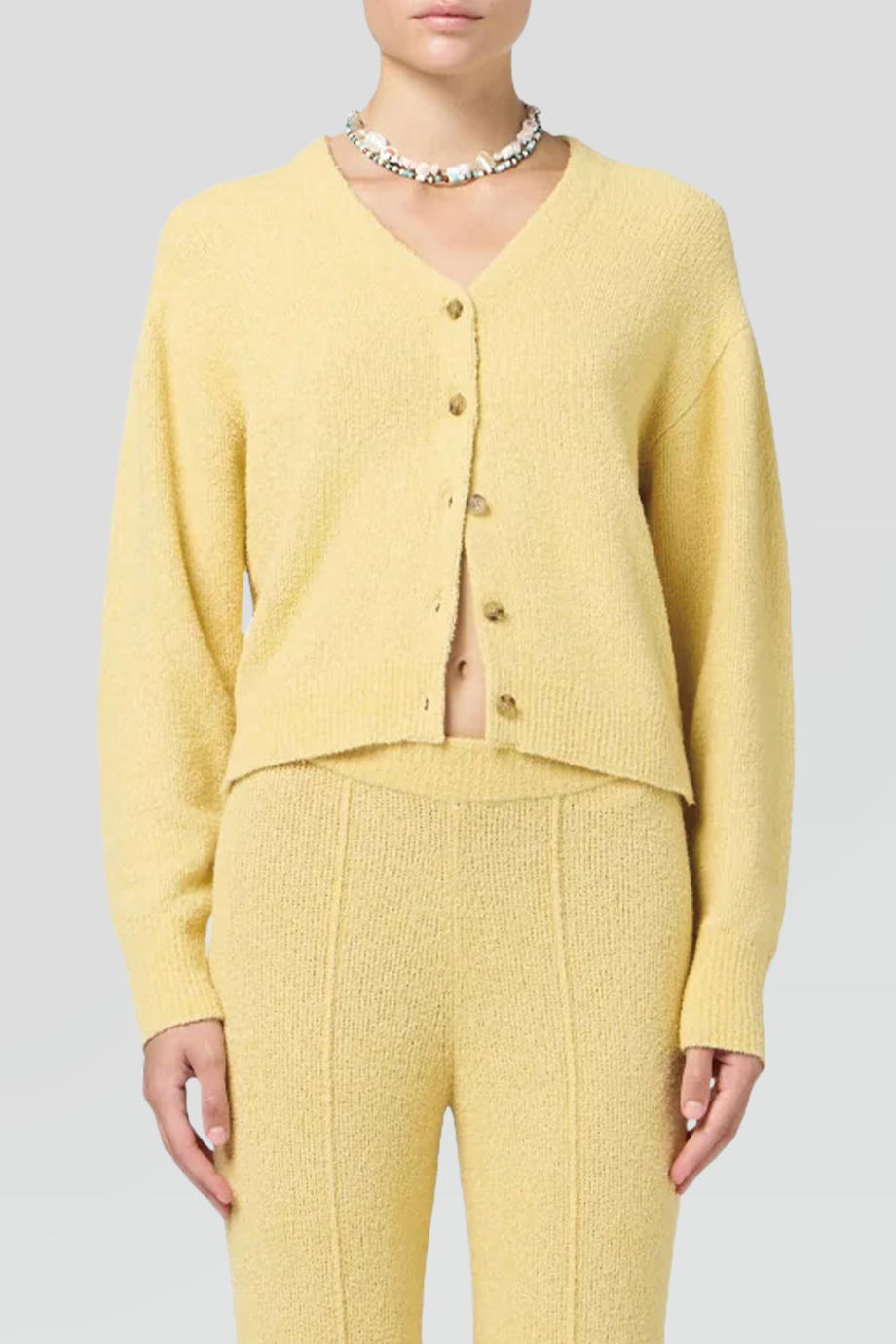 Guest in Residence｜BOUCLE V領排釦毛圈針織外套