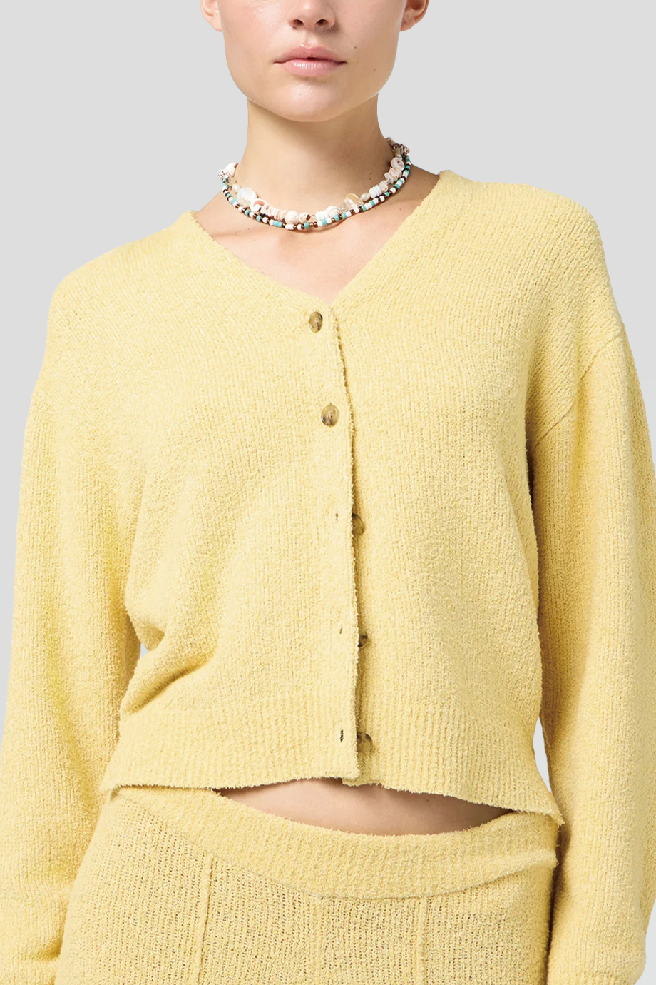 Guest in Residence｜BOUCLE V領排釦毛圈針織外套