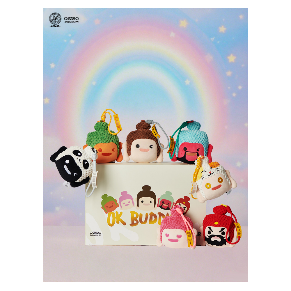 OFFART × KamanWilliam 《OK BUDDHA》毛絨公仔吊飾盲盒