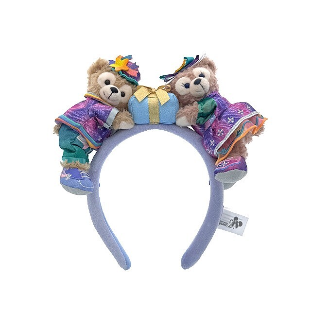 20周年奇妙派對 達菲Duffy與好友 達菲 Duffy 雪莉玫 ShellieMay 絨毛 趴趴 趴姿 造型 髮圈 髮箍 -香港迪士尼樂園