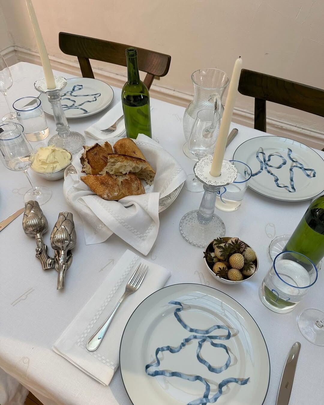 Lido 亞麻餐巾＿雪白/布列斯藍