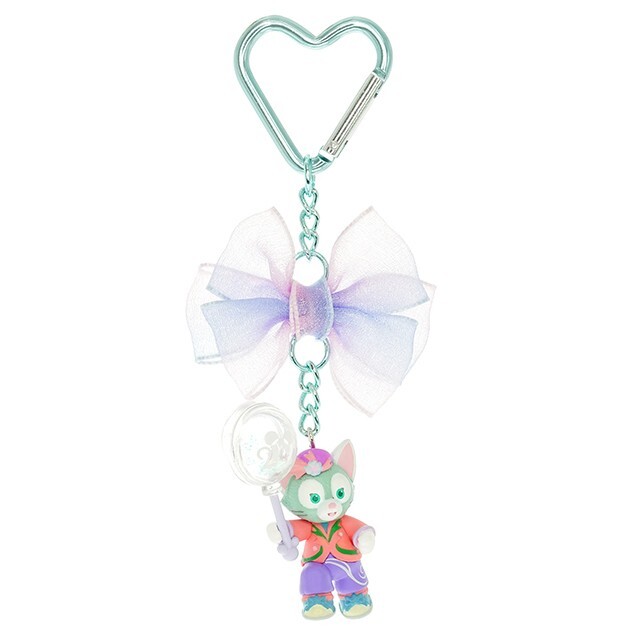 20周年奇妙派對 達菲Duffy與好友 傑拉托尼 畫家貓 Gelatoni 蝴蝶結 愛心造型 鑰匙圈 吊飾 -香港迪士尼樂園