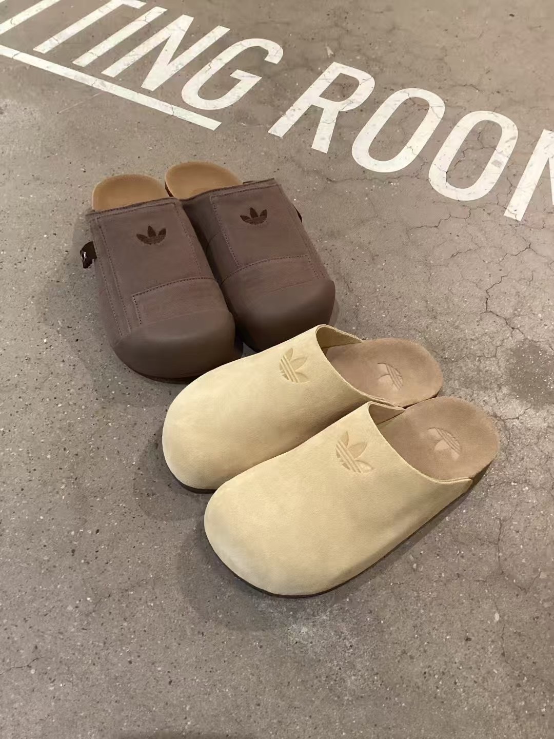 Adidas Originals Adimule 咖啡色 淺米色 麂皮 帆布 穆勒鞋 包頭拖鞋 男女款/預購