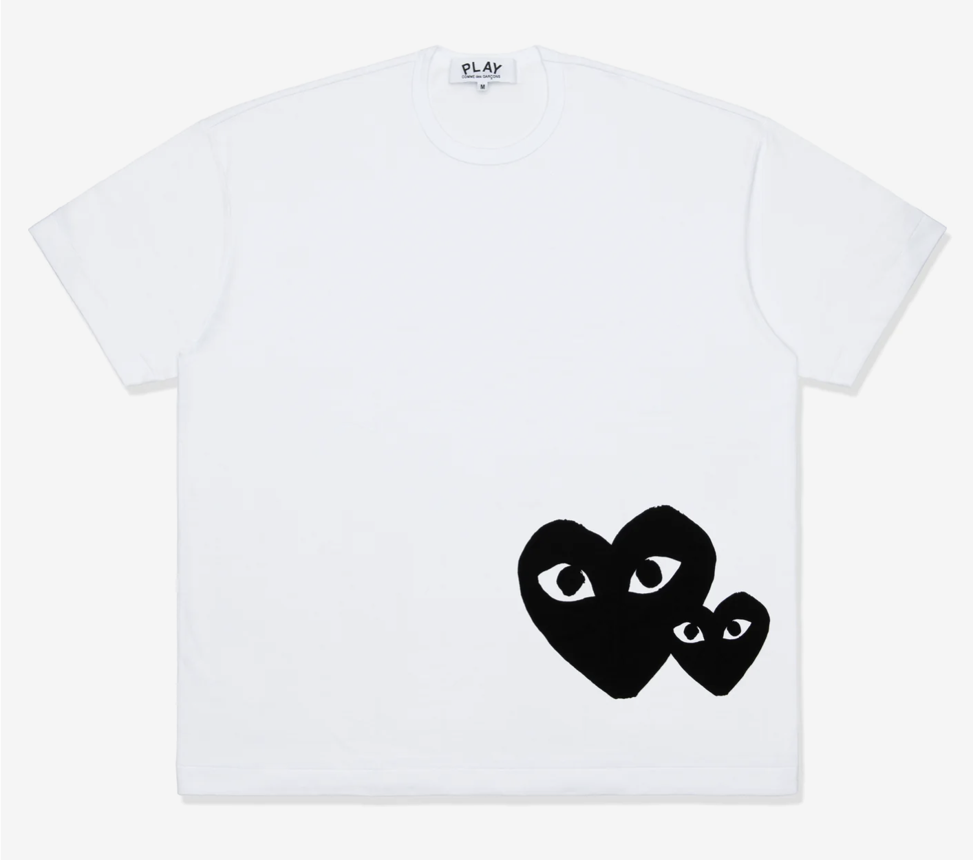 PLAY CDG 寬版Unisex Oversized T-Shirts Printed Red Heart White 大小黑愛心左下角