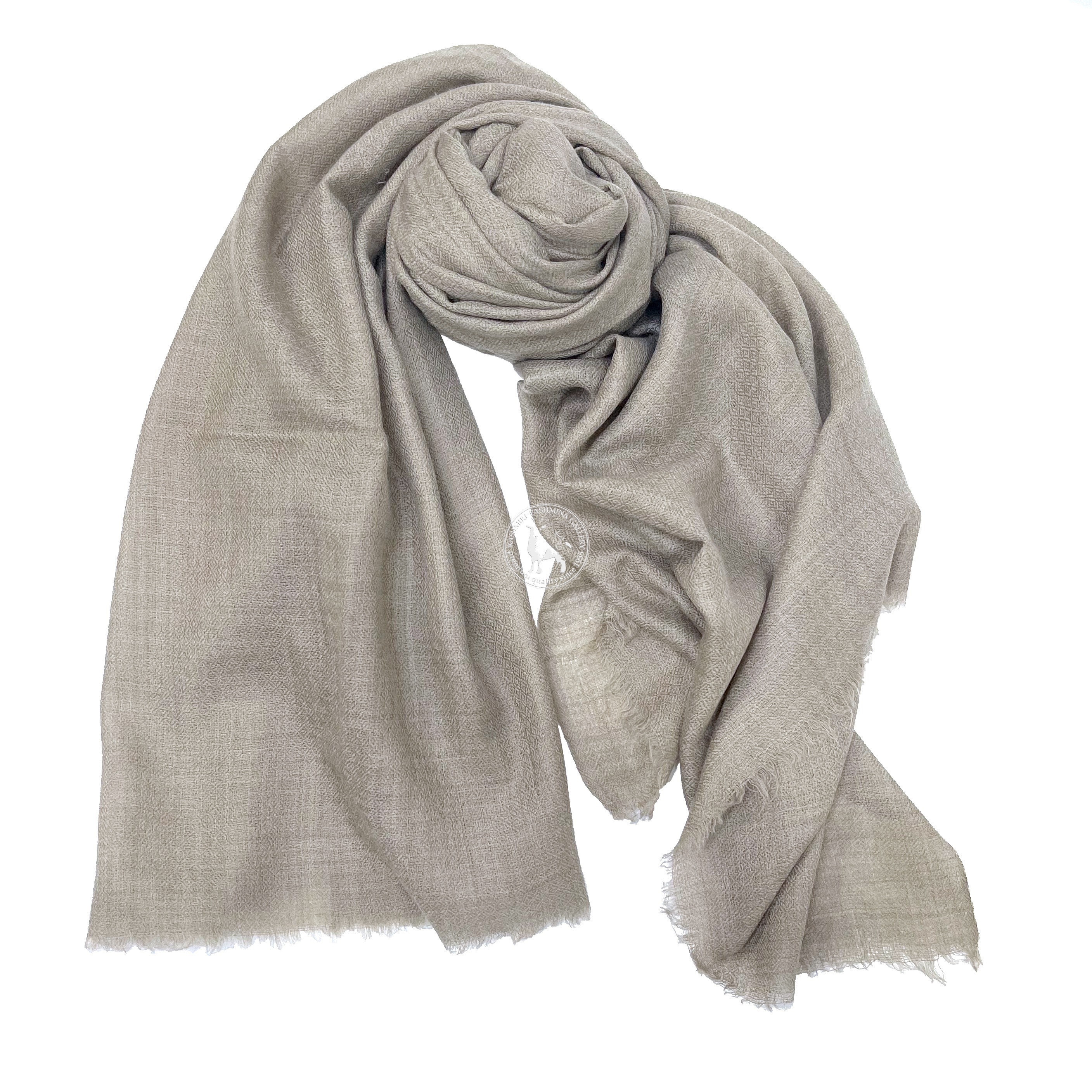Natural Camel Hand-Twisting Shahmina Shawl