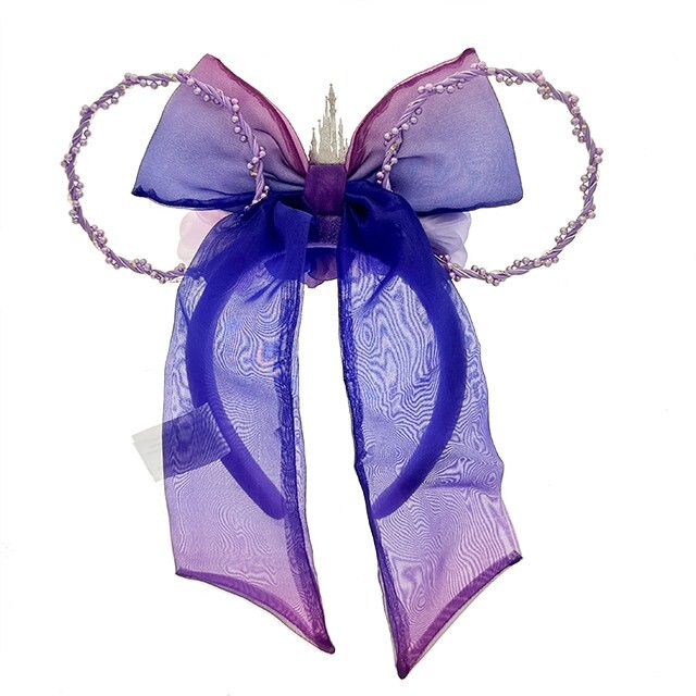 樂園限定 Skyline 主題 簍空米奇耳朵設計 花花 造型 發光 髮圈 髮箍 -香港迪士尼樂園