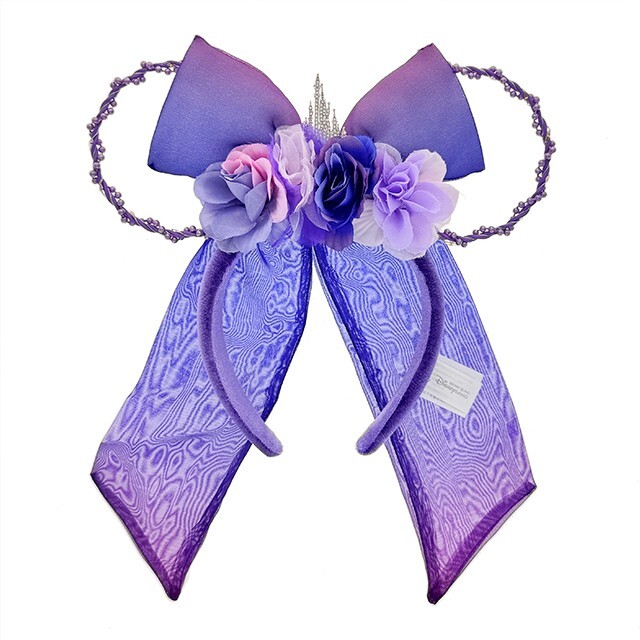 樂園限定 Skyline 主題 簍空米奇耳朵設計 花花 造型 發光 髮圈 髮箍 -香港迪士尼樂園