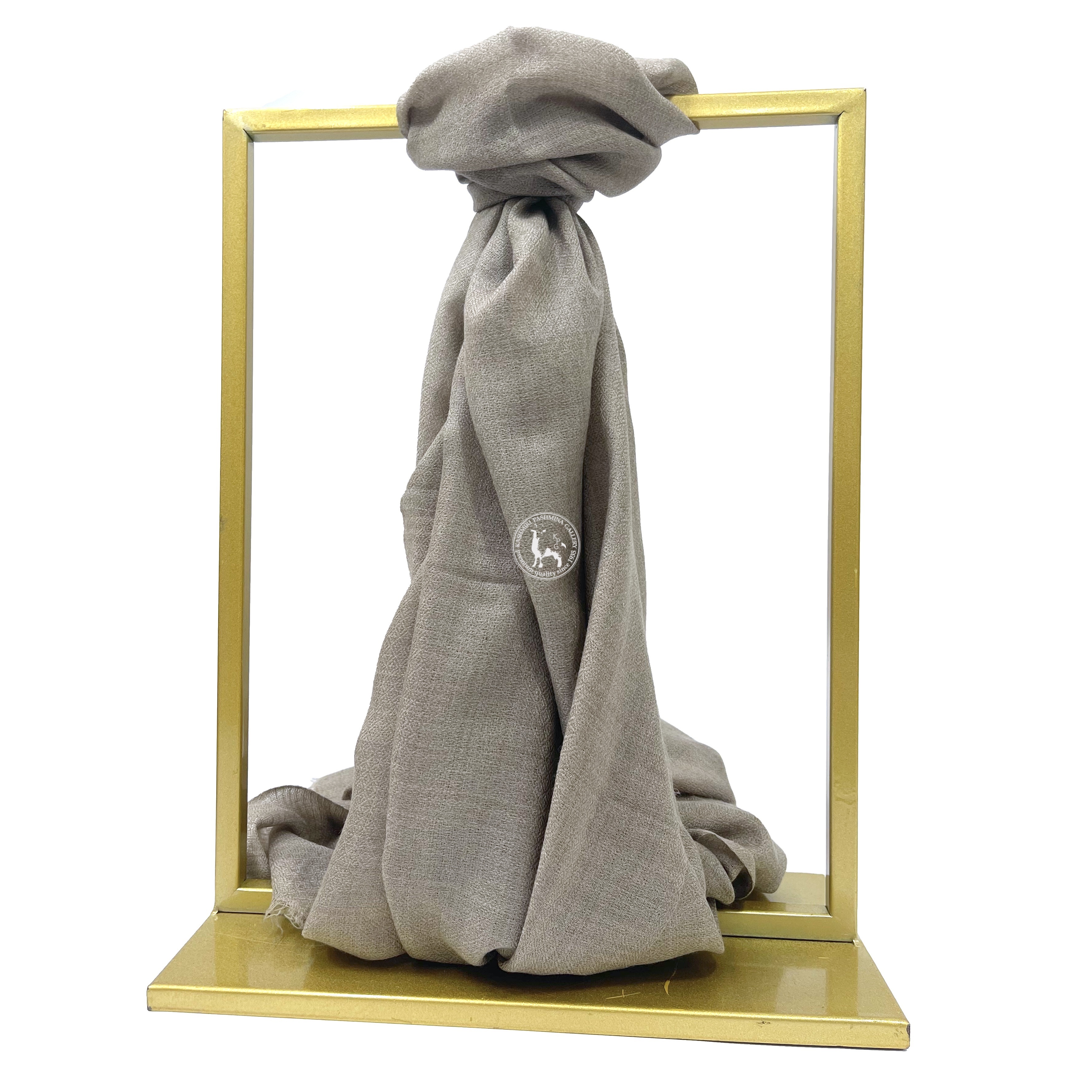 Natural Camel Hand-Twisting Shahmina Shawl