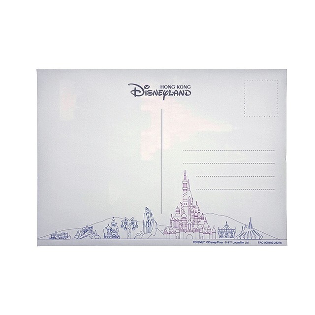 樂園限定 Skyline 主題 城堡 圖案 明信片 -香港迪士尼樂園