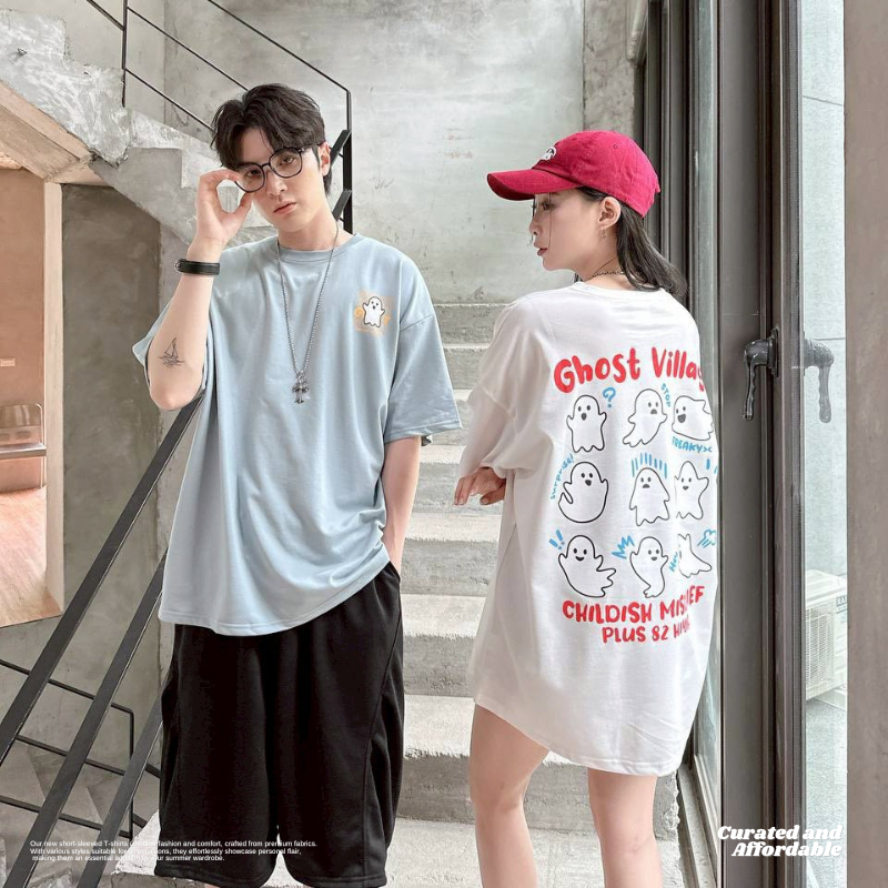幽靈表情包印花短TEE
