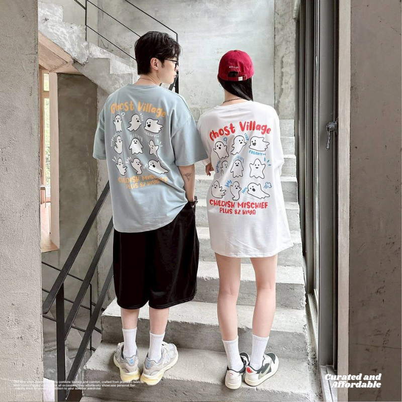 幽靈表情包印花短TEE