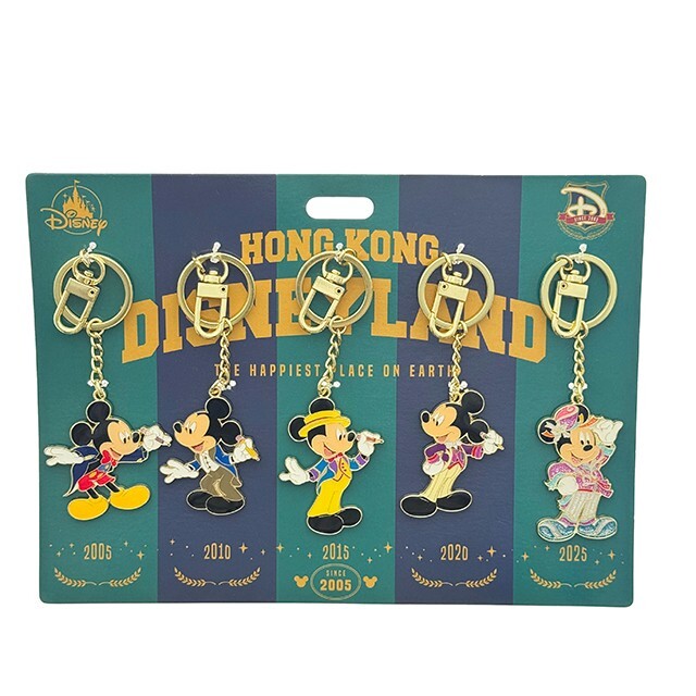 Since 2005 主題 米奇 Mickey 金屬 造型 鑰匙圈 吊飾 5入組 -香港迪士尼樂園