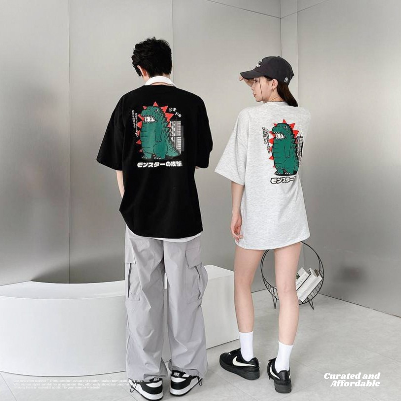 城市恐龍小女孩印花短TEE