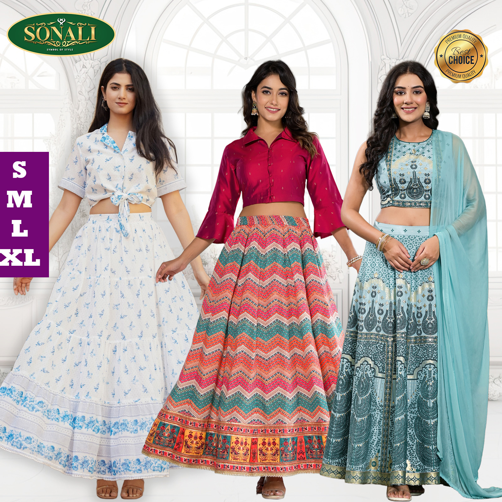 Sonali's Super Premier Quality Women's Crop Top & Skirt Sets | Women's Exclusive Sets