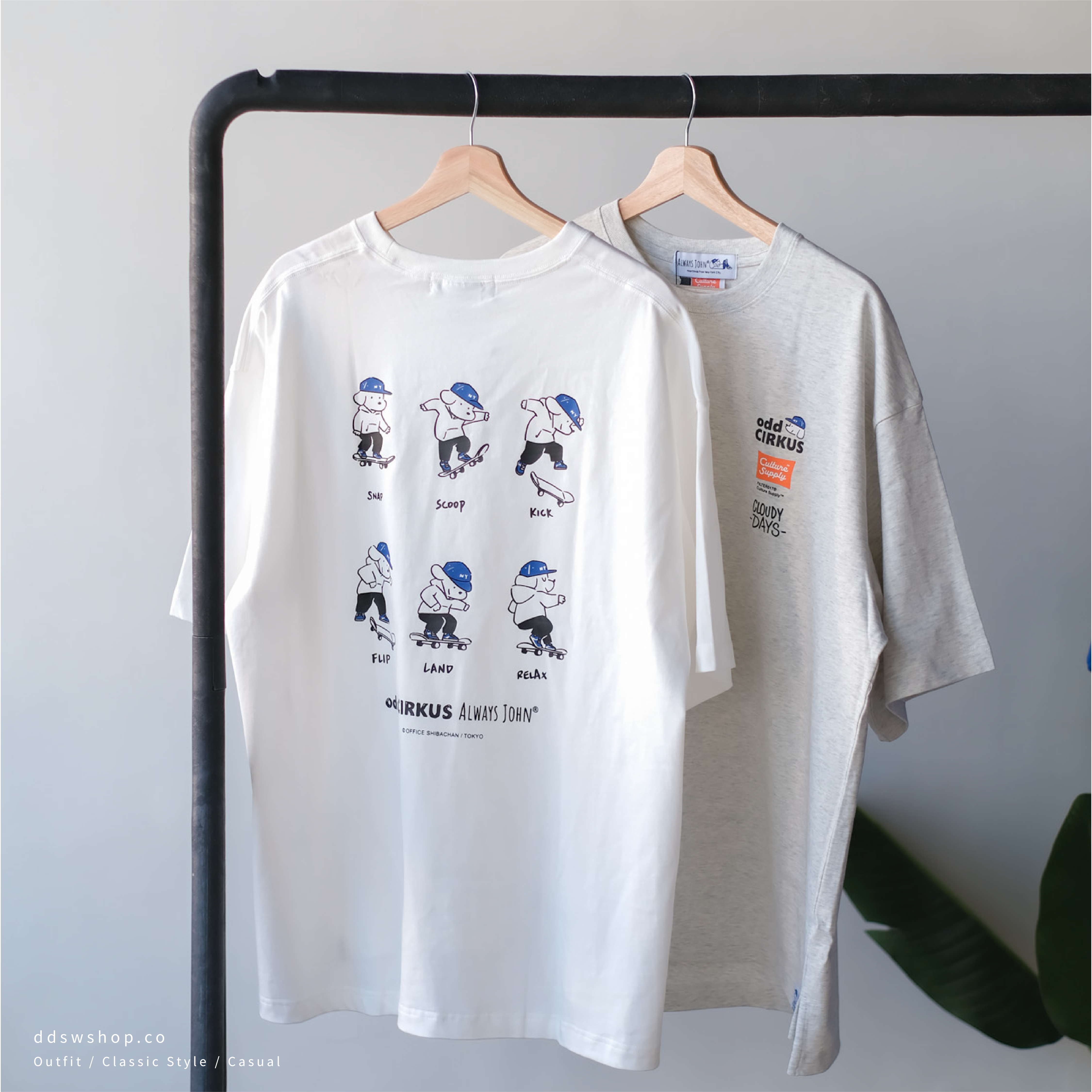 "現貨" odd CIRKUS × ALWAYS JOHN  圖像短Tee 豚跳款