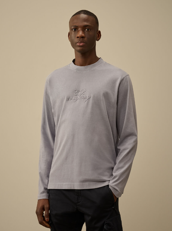 C.P. Company  1020 Jersey Long Sleeve Logo T-Shirt   JUN25