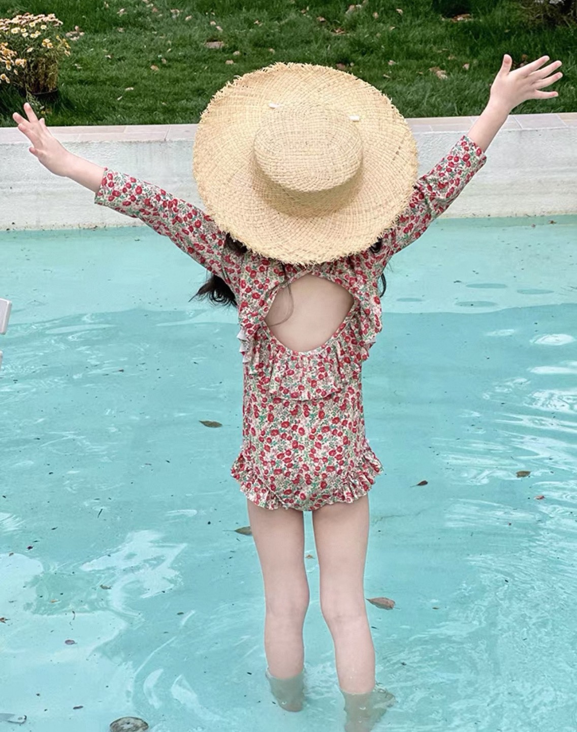 法式復古碎花泳衣