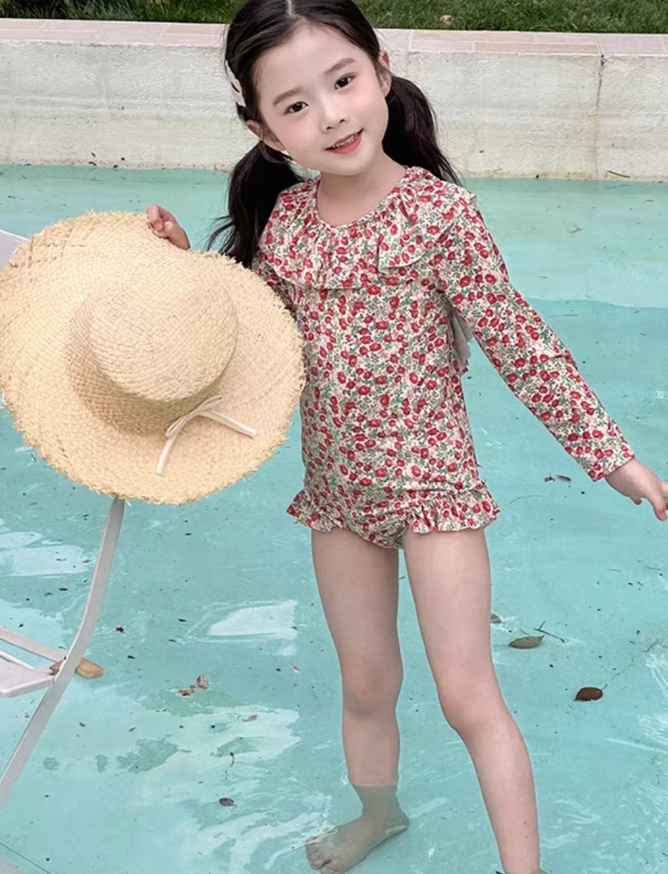 法式復古碎花泳衣