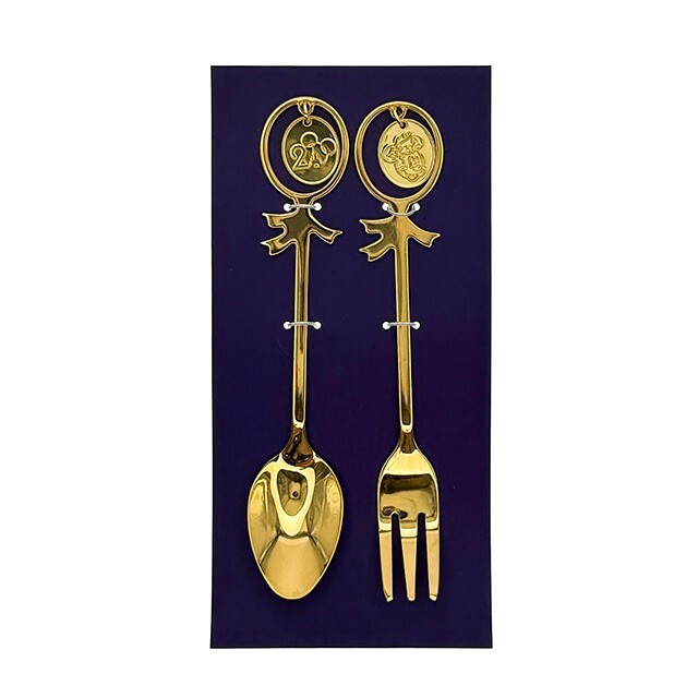 20周年奇妙派對 米奇 Mickey 與好友們 造型 湯匙 叉子 餐具 2入組 -香港迪士尼樂園