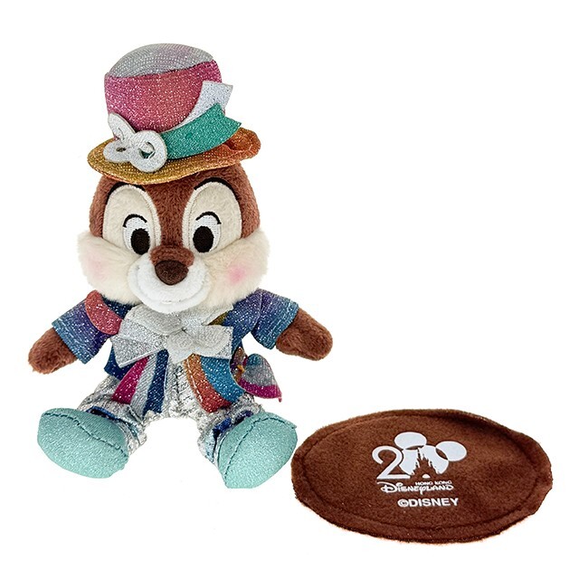 20周年奇妙派對 黑鼻 奇奇 Chip 磁鐵 坐肩 絨毛 娃娃 公仔 奇奇蒂蒂 Chip 'n Dale -香港迪士尼樂園