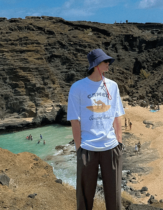 CAMEL數位印花短袖T恤