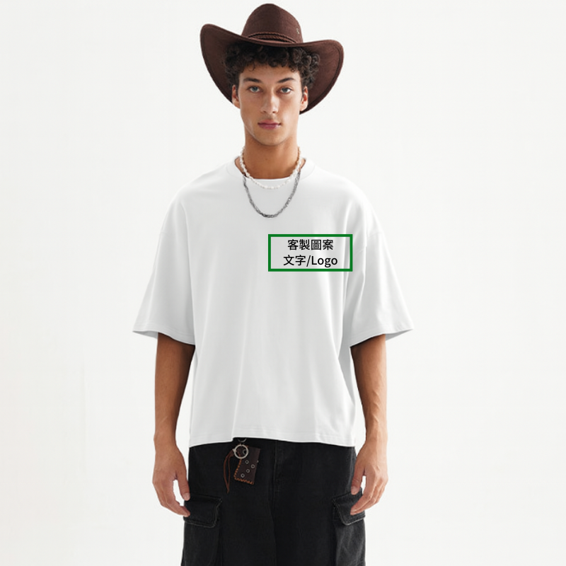 Piccoloo│客製刺繡短版落肩T恤 一件就可訂製