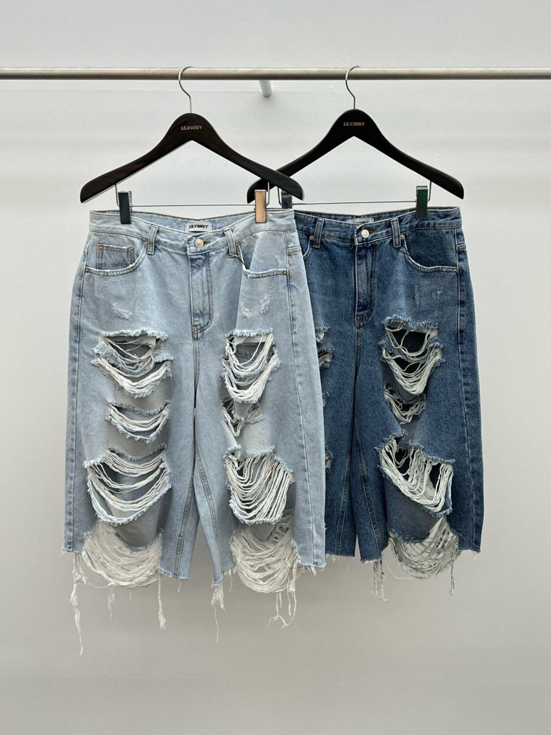 洗水破洞牛仔短褲 LIL-057P