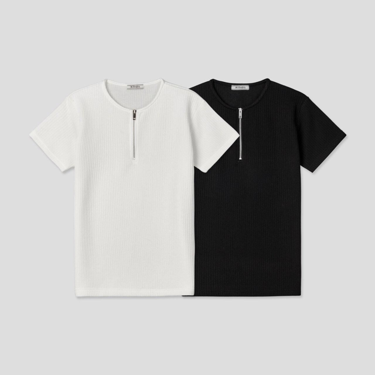 淨色半拉鍊短袖Tee 1990S-008T