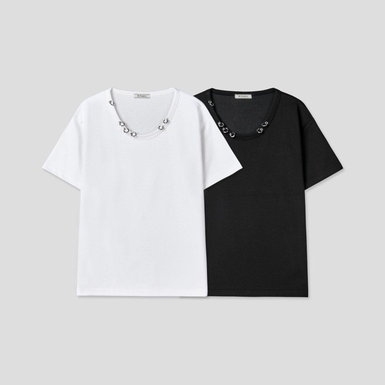 淨色銀扣短袖Tee 1990S-016T