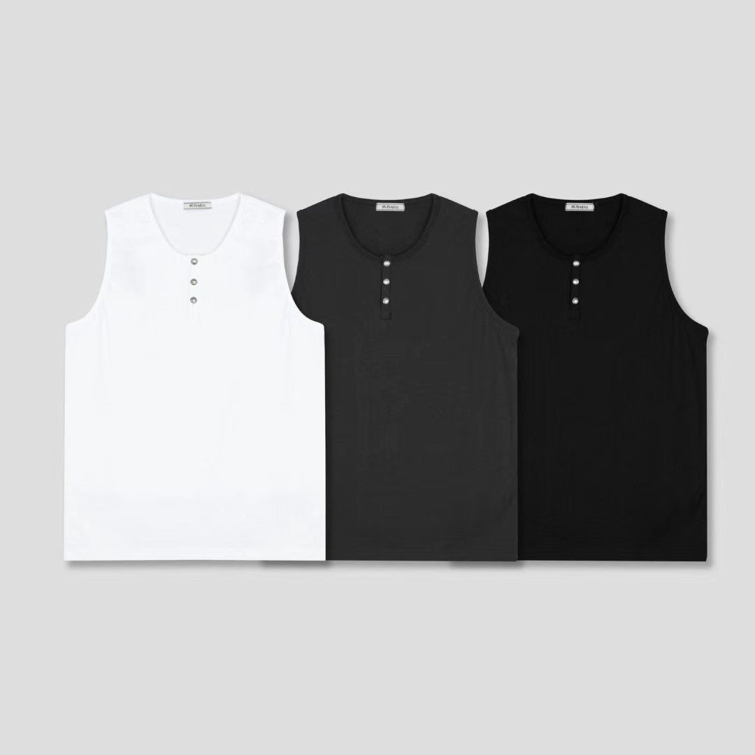 淨色半開胸背心 1990S-019V