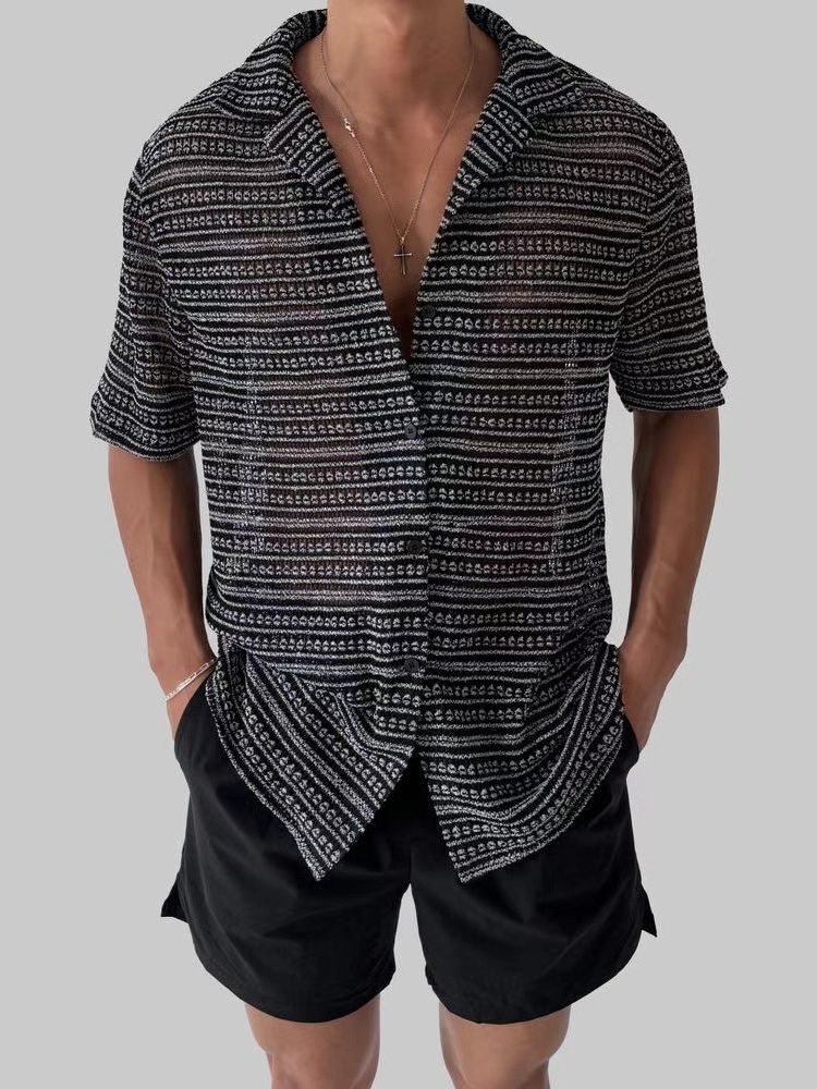 橫紋針織短袖恤衫 S2325