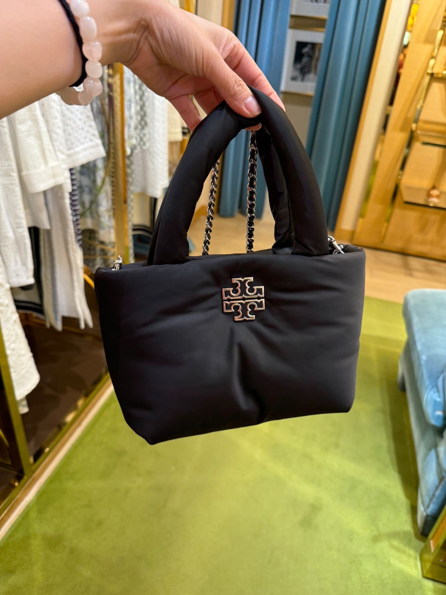 Tory Burch Britten Nylon Puffy Mini Tote Bag 2 colors