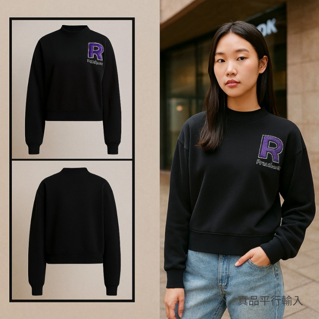 【現貨】Reebok G063001 女裝短板長袖圓領上衣