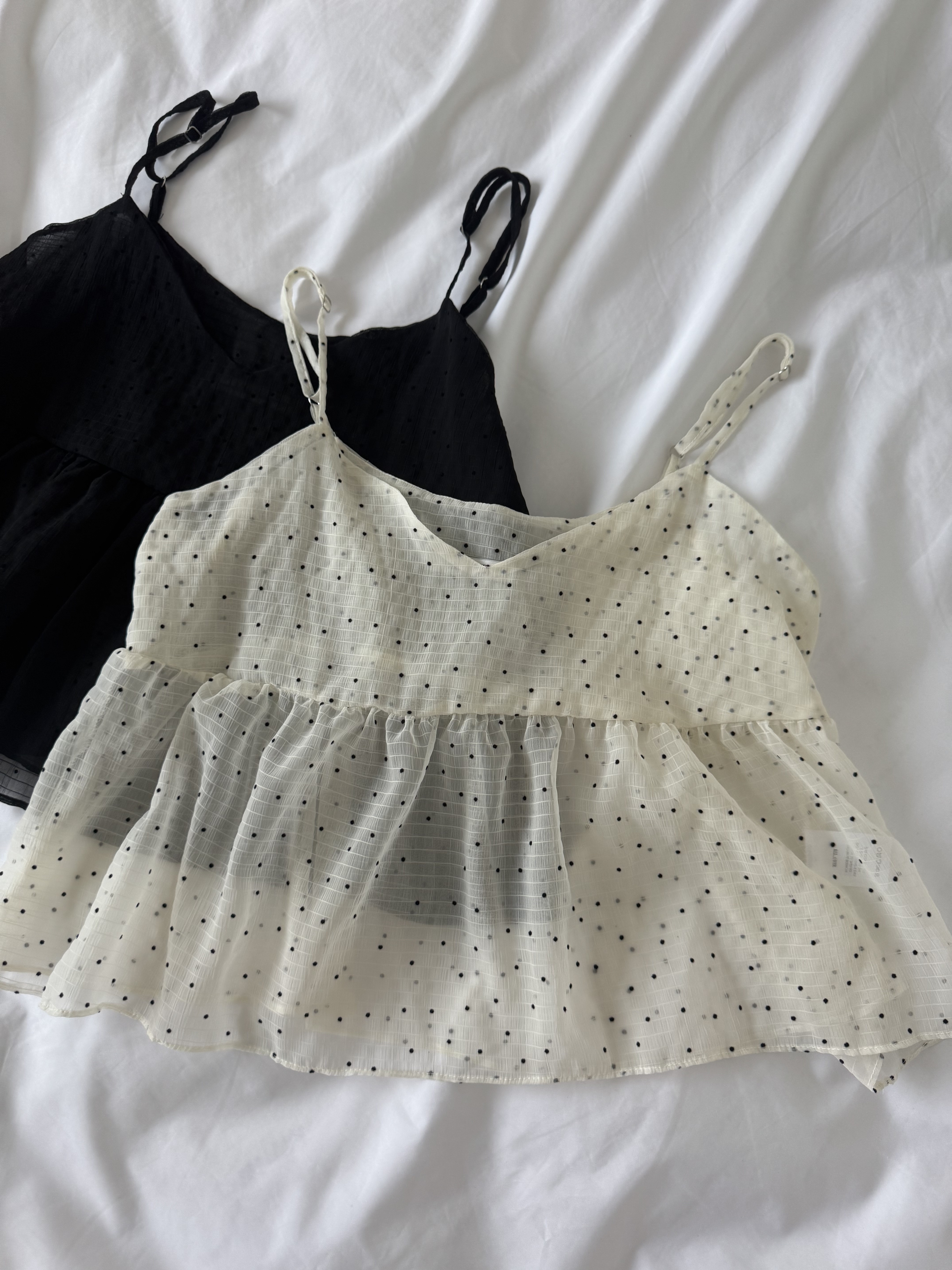 波點透視外搭背心🖤🤍