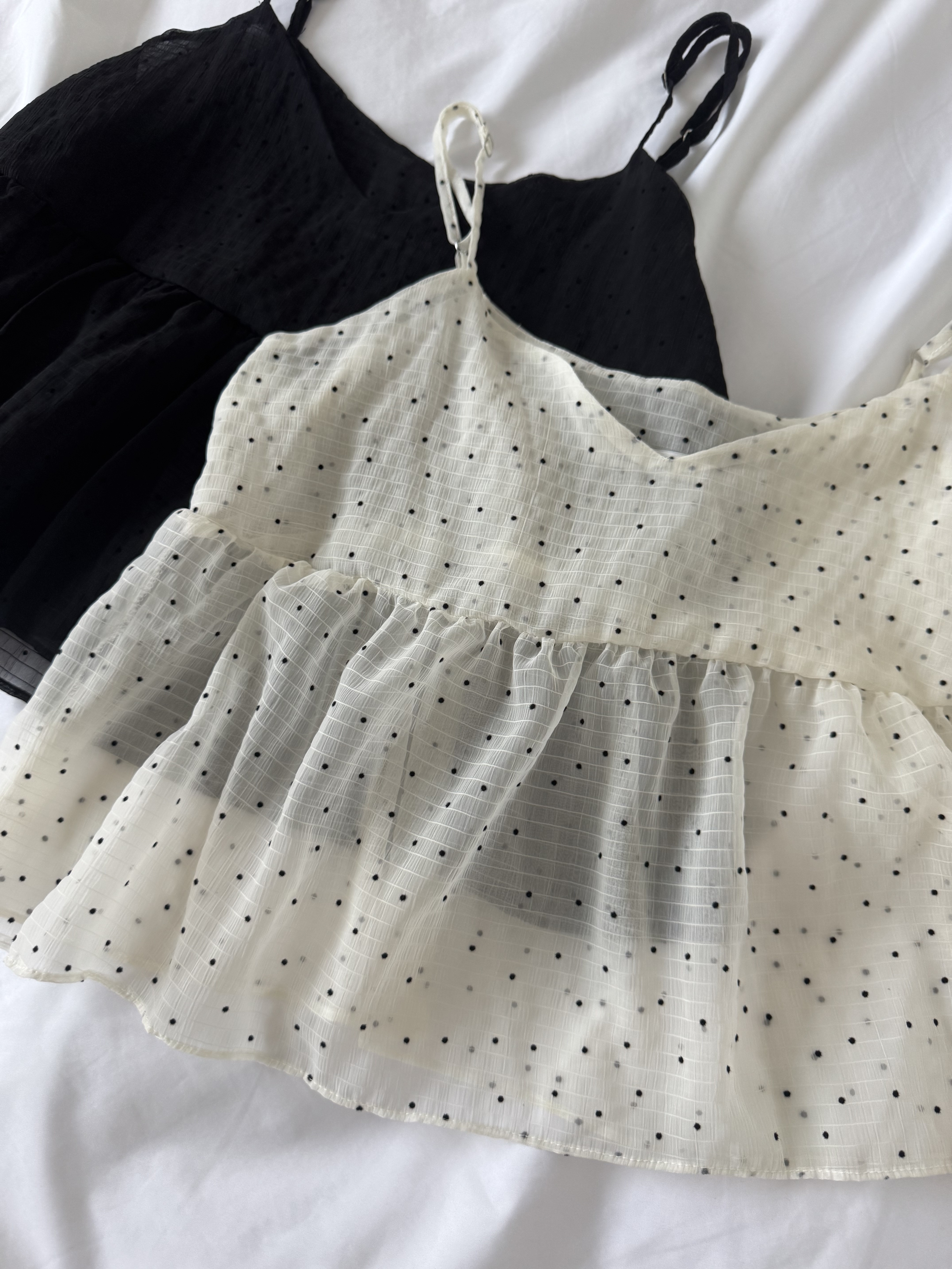 波點透視外搭背心🖤🤍